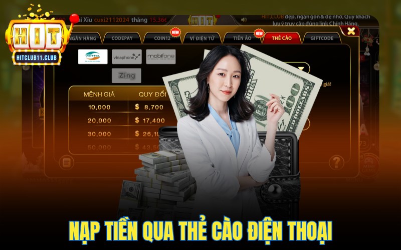Nạp Tiền HitClub | 4 Bước Nhanh Chóng - 30s Tiền Về Tài Khoản 5 Nạp tiền HitClub qua thẻ cào điện thoại